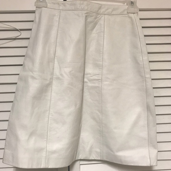 Bermans Dresses & Skirts - White Bermans Leather Skirt